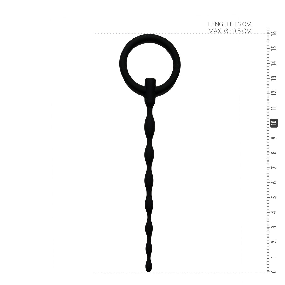 Sinner Gear Silikon Penis-Plug mit Ring – Schwarz – Produktansicht 4