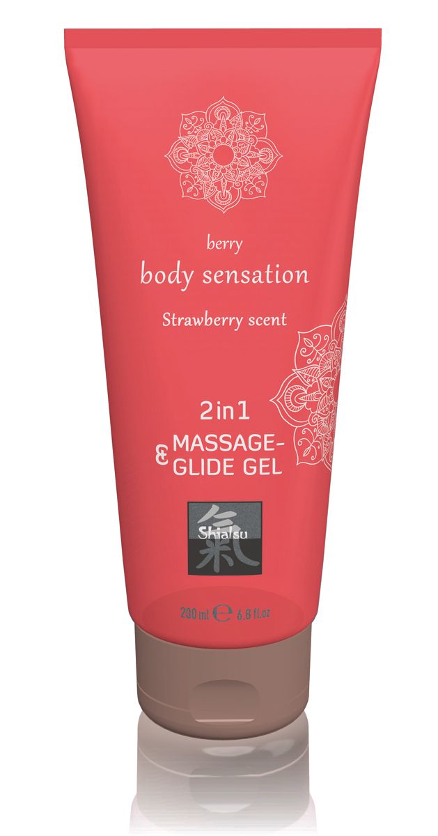 Shiatsu Massage & Glide Gel 2in1 Erdbeere – 200 ml