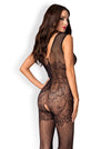 Obsessive Spitzen-Bodystocking Ouvert – Schwarz