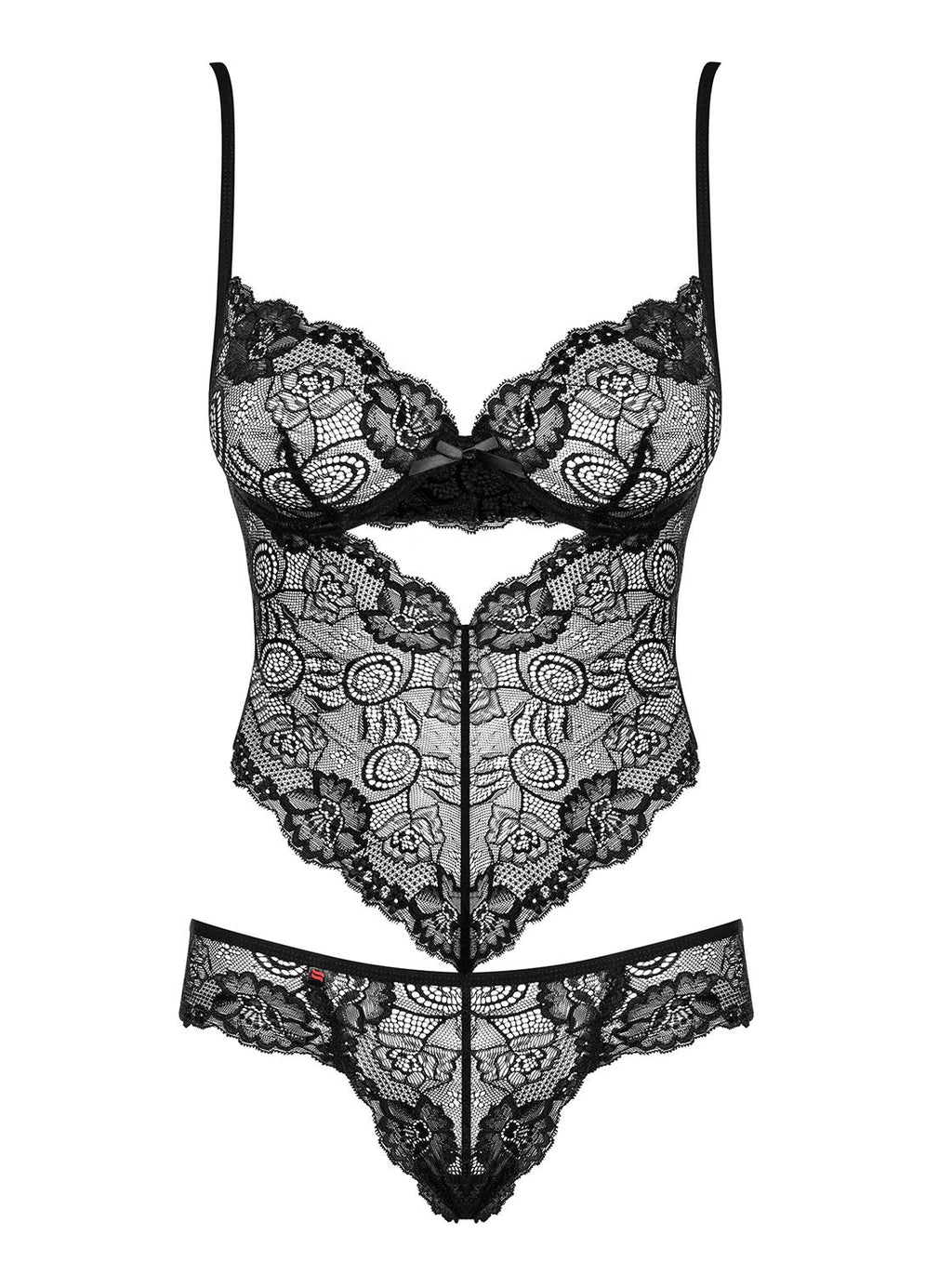Obsessive Alluria Spitzenbody – Schwarz – weitere Ansicht