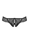Christine – Marzia Spitzen-String mit offenem Schritt – Schwarz