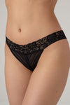 Christine – String mit offenem Schritt – Schwarz
