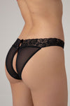 Christine – String mit offenem Schritt – Schwarz