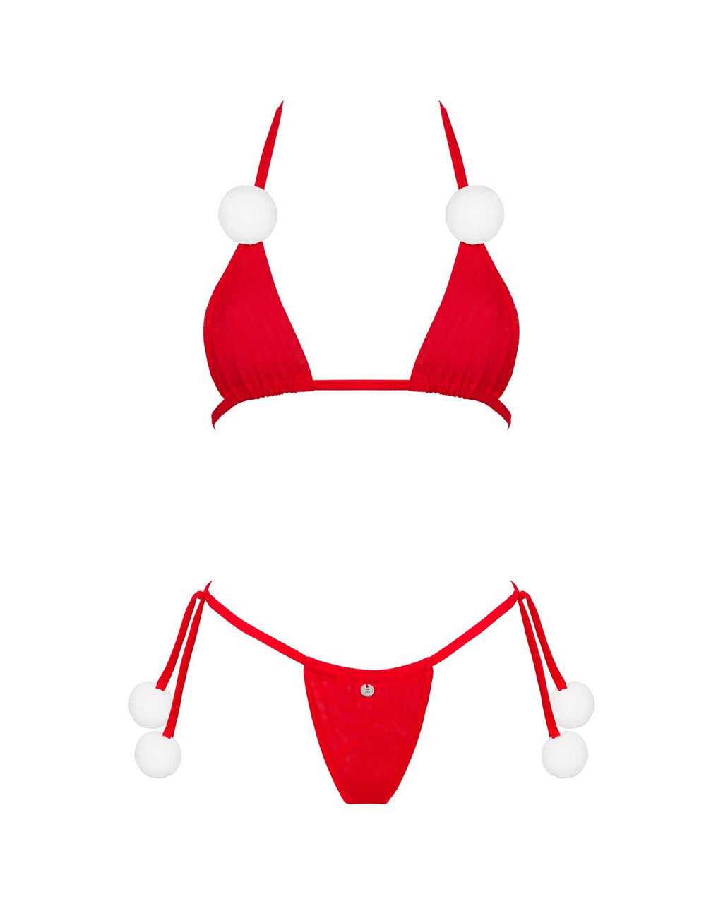 Obsessive Bobble Girl Weihnachts-Dessous-Set – Rot – Originalansicht 2