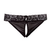 Christine – String mit offenem Schritt – Schwarz