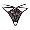 Christine – Spitzen-String mit offenem Schritt – Schwarz