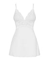 Obsessive – Spitzen-Babydoll-Set – Weiß