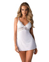 Obsessive – Spitzen-Babydoll-Set – Weiß