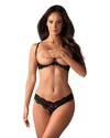 Obsessive Luvae Open-Cup-BH-Set – Schwarz