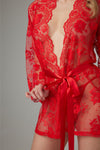Christine – Graceful Spitzen-Kimono – Rot