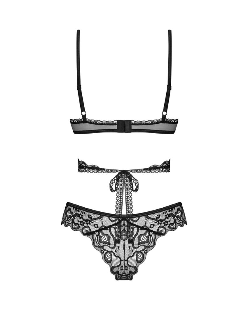 Obsessive Blomentis 2-teiliges BH-Set – Schwarz – Originalansicht 3