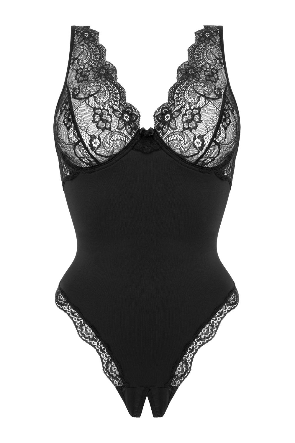 Christine Pandora Ouvert-Body – Schwarz – Originalansicht 3