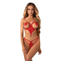 Obsessive Matildea Ouvert-Body – Rot – Originalbild 1