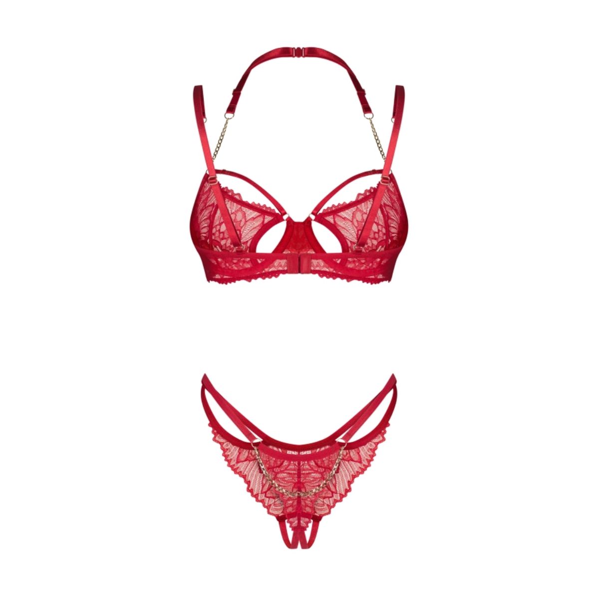 Obsessive Matildea 2-teiliges Ouvert-Set – Rot