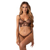 Obsessive Soranna Top & Ouvert-String – Braun