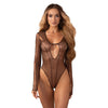 Obsessive Soranna Langarm-Ouvert-Teddy – Braun