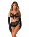 Obsessive Rossay 4-teiliges Ouvert-Set – Schwarz