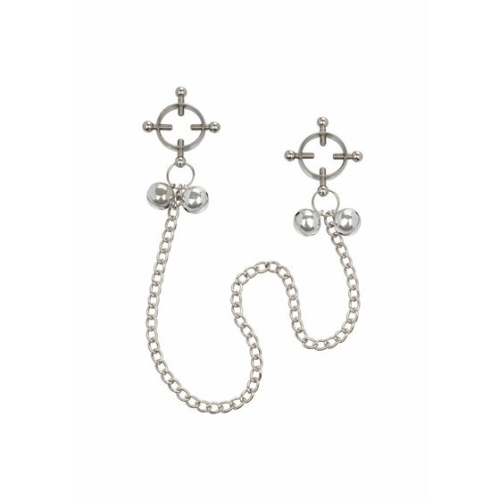 CalExotics - 4-Point Nipple Press with Bells - Mr. und Mrs. Love