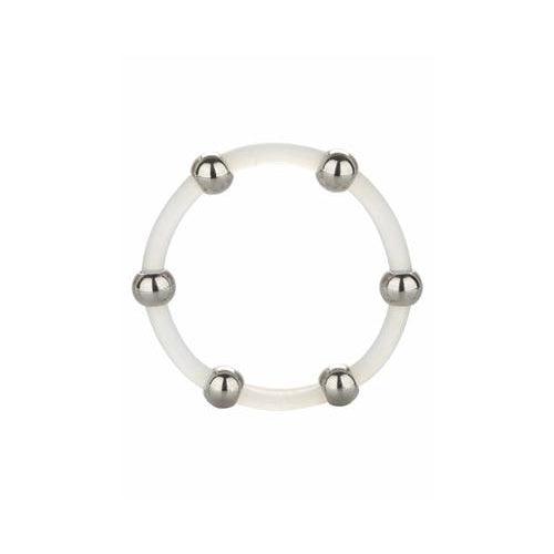 CalExotics - Steel Beaded Silicone Ring XL - Mr. und Mrs. Love