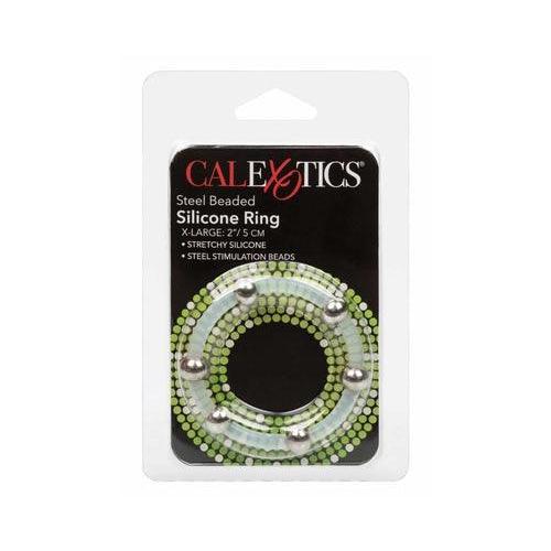 CalExotics - Steel Beaded Silicone Ring XL - Mr. und Mrs. Love