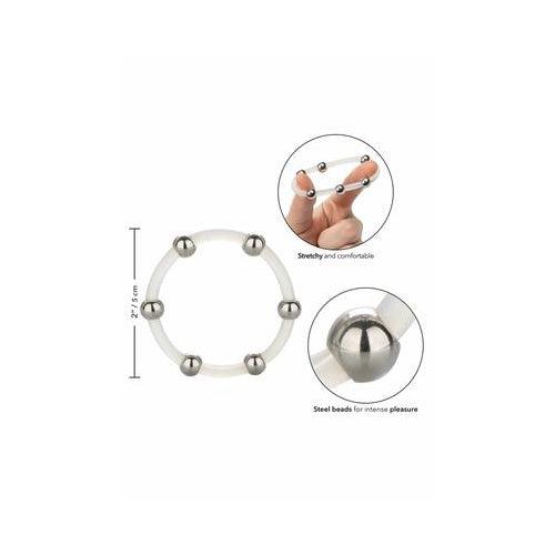 CalExotics - Steel Beaded Silicone Ring XL - Mr. und Mrs. Love