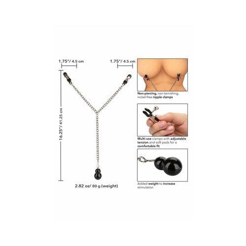 CalExotics - Weighted Dual Tier Nipple Clamps - Mr. und Mrs. Love