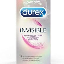  DUREX Invisible Extra Lube 10 Kondome - Mr. und Mrs. Love