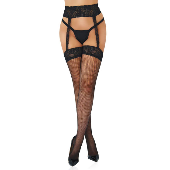 Fishnet Garterbelt Stockings - Mr. und Mrs. Love