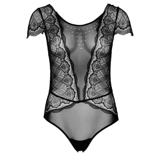Floral Lace and Mesh Teddy - Mr. und Mrs. Love