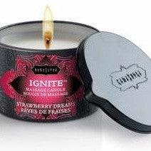 KamaSutra Ignite Massage Candle Strawberry 170 g - Mr. und Mrs. Love