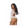 Leg Avenue - Crochet Lace Snap Crotch Teddy - Mr. und Mrs. Love