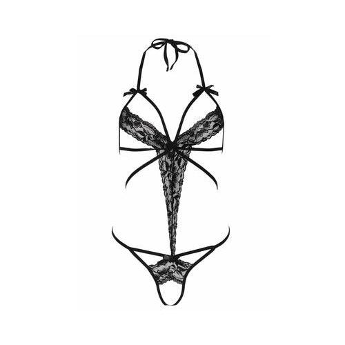 Leg Avenue - Crotchless Teddy & Blindfold - Mr. und Mrs. Love