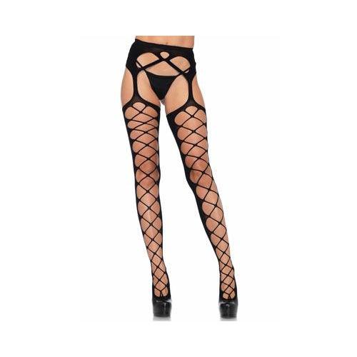 Leg Avenue - Diamond Net Opaque Stockings – Produktbild