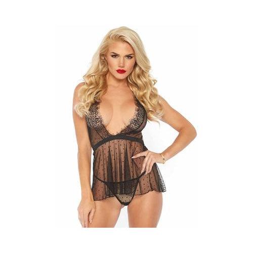 Leg Avenue - Dotted Babydoll & G-String - Mr. und Mrs. Love