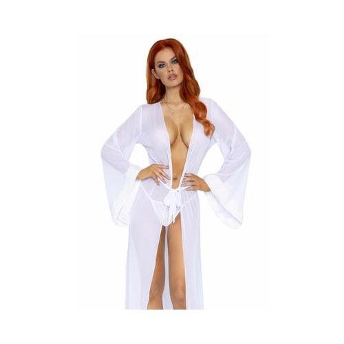 Leg Avenue - Faux fur trimmed robe & string - Mr. und Mrs. Love