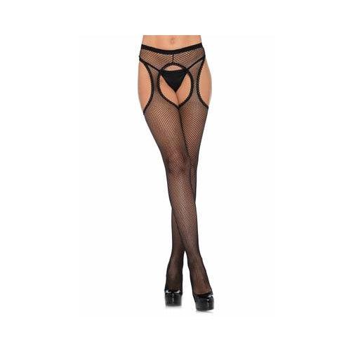 Leg Avenue - Fishnet Suspenderhose - Mr. und Mrs. Love