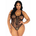 Leg Avenue - Floral Lace Thong Teddy Plus Size – Produktbild