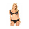 Leg Avenue - Lace Bralette and Ruffle Thong - Mr. und Mrs. Love