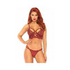 Leg Avenue - Lace Bralette with Sheer Thong - Mr. und Mrs. Love
