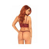 Leg Avenue - Lace Bralette with Sheer Thong - Mr. und Mrs. Love