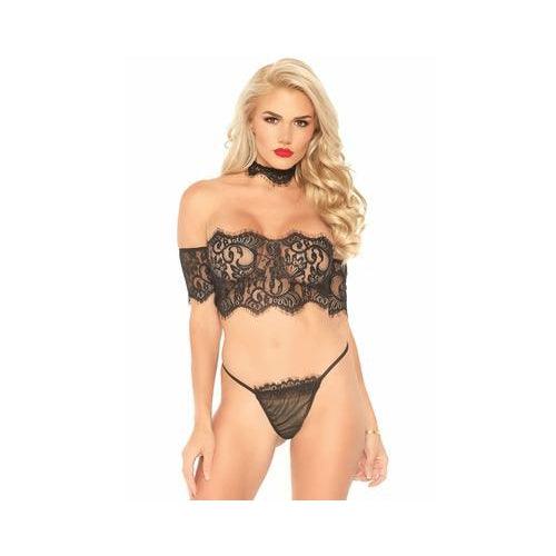Leg Avenue - Lace Top with Choker and Thong - Mr. und Mrs. Love