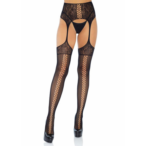 Leg Avenue - Lace Up Garterbelt Stockings - Mr. und Mrs. Love