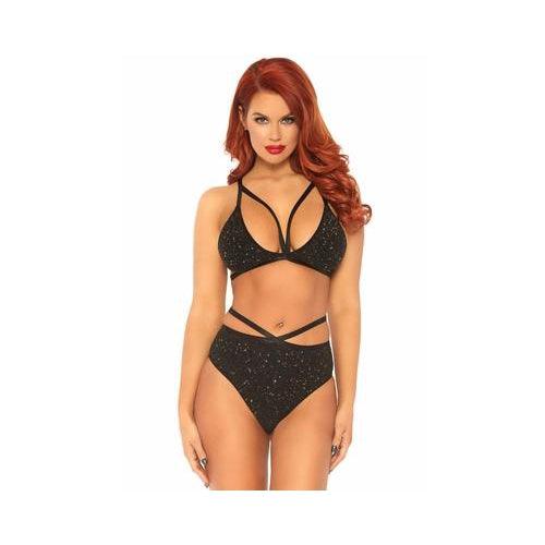 Leg Avenue - Lurex Opaque Bra and Bottom - Mr. und Mrs. Love