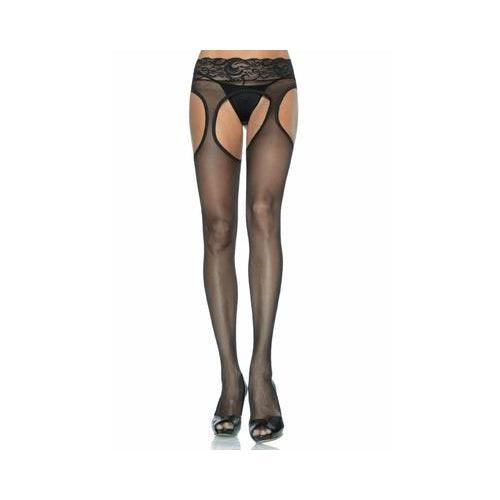 Leg Avenue - Plus Size Sheer Suspender Hose - Mr. und Mrs. Love