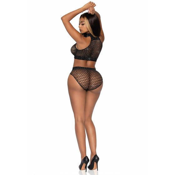 Leg Avenue - Rhinestone Crop Top & Bottom - Mr. und Mrs. Love
