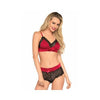 Leg Avenue - Satin spandex bralette, string - Mr. und Mrs. Love
