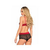 Leg Avenue - Satin spandex bralette, string - Mr. und Mrs. Love
