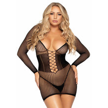  Leg Avenue Net Long Sleeve Mini Dress - Mr. und Mrs. Love