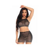 Leg Avenue Spandex Sheer Crop Top & Skirt - Mr. und Mrs. Love