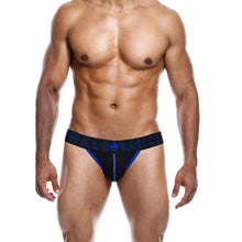 MaleBasics Neon Jock Black-Blue - Mr. und Mrs. Love